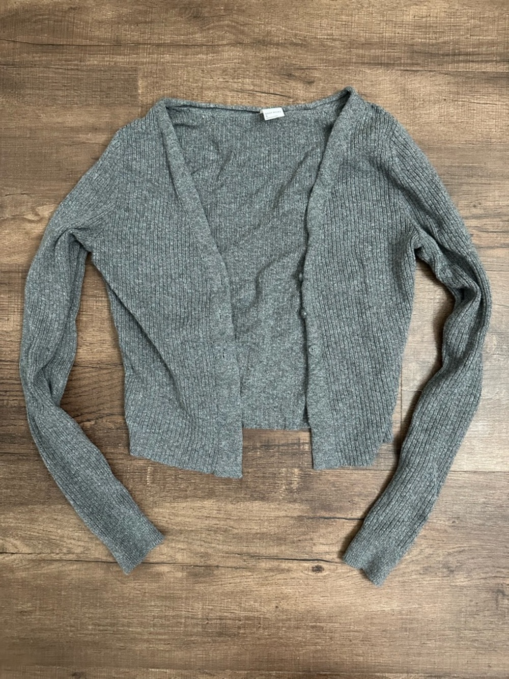 Gilly Hicks Grey Ribbed V-Neck Cardigan